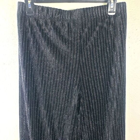 Women's House of Harlow1960 X REVOVLE Black Sparkly Pinstripe Velvet Pants Sz SM - Picture 3 of 8